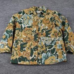 Sezane Jacket Womens XS Les Composantes Will Green Floral Tapestry Quiet Luxury